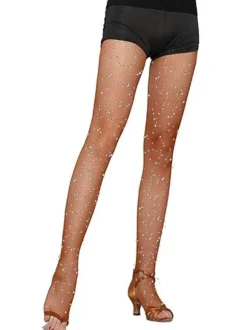 Women Nylon Rhinestones Dance Tights