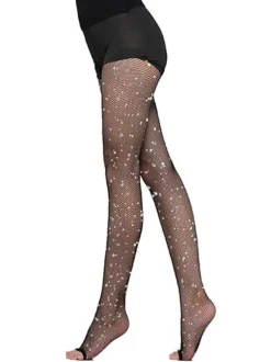Women Nylon Rhinestones Dance Tights