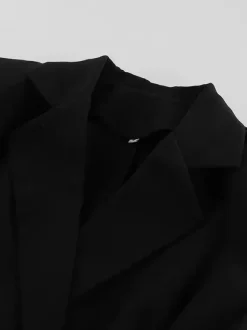 Women Peplum Waist Blazer Mini Skirt 2 Piece Set Double Breasted Suit Dress Outfit