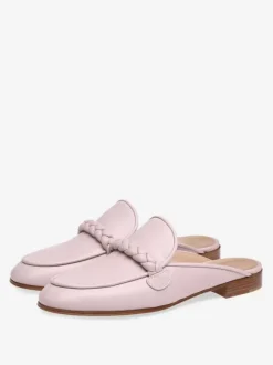 Women Pink Mule Loafers Round Toe Designed Flat Mules