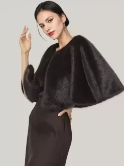 Women Poncho Burgundy Cape