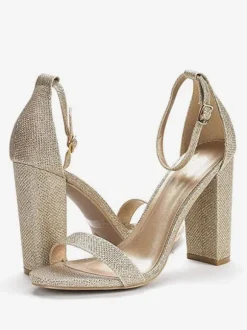 Women's Ankle Strap Prom Shoes Chunky Heel Homecoming Sandals