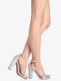 Women's Ankle Strap Prom Shoes Chunky Heel Homecoming Sandals