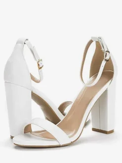 Women's Ankle Strap Prom Shoes Chunky Heel Homecoming Sandals