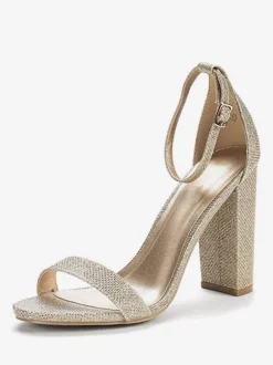 Women's Ankle Strap Prom Shoes Chunky Heel Homecoming Sandals