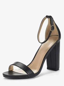 Women's Ankle Strap Prom Shoes Chunky Heel Homecoming Sandals