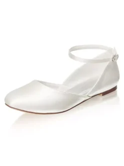 Women's Ankle Strap Round Toe Bridal Flats