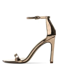 Women's Ankle Strap Stiletto Prom Heel Sandals Prom Shoes in Black