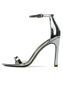 Women's Ankle Strap Stiletto Prom Heel Sandals Prom Shoes in Black