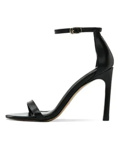 Women's Ankle Strap Stiletto Prom Heel Sandals Prom Shoes in Black