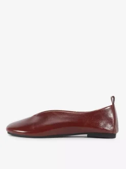 Women's Ballet Flats Genuine Leather Square Toe Slip On Shoes
