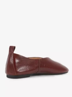 Women's Ballet Flats Genuine Leather Square Toe Slip On Shoes