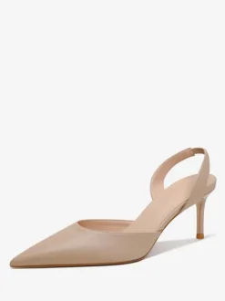 Women's Black Heels Pointed Toe Stiletto Heel Slingback Pumps