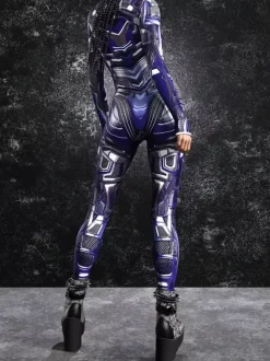 Women's Bodysuit Zentai Cyberpunk Futuristic Exo-Suit Long Sleeves Metallic Catsuit Zentai