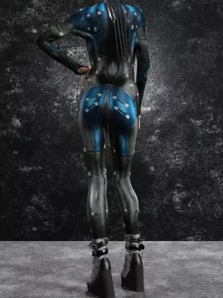 Women's Bodysuit Zentai Cyberpunk Futuristic Exo-Suit Long Sleeves Metallic Catsuit Zentai