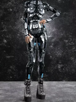 Women's Bodysuit Zentai Cyberpunk Futuristic Exo-Suit Long Sleeves Metallic Catsuit Zentai