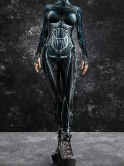 Women's Bodysuit Zentai Cyberpunk Futuristic Exo-Suit Long Sleeves Metallic Catsuit Zentai