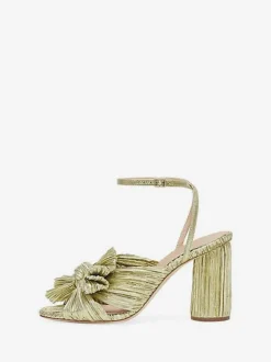Women's Bow Wedding Sandals Block Heel Prom Shoes White Homecoming Shoes