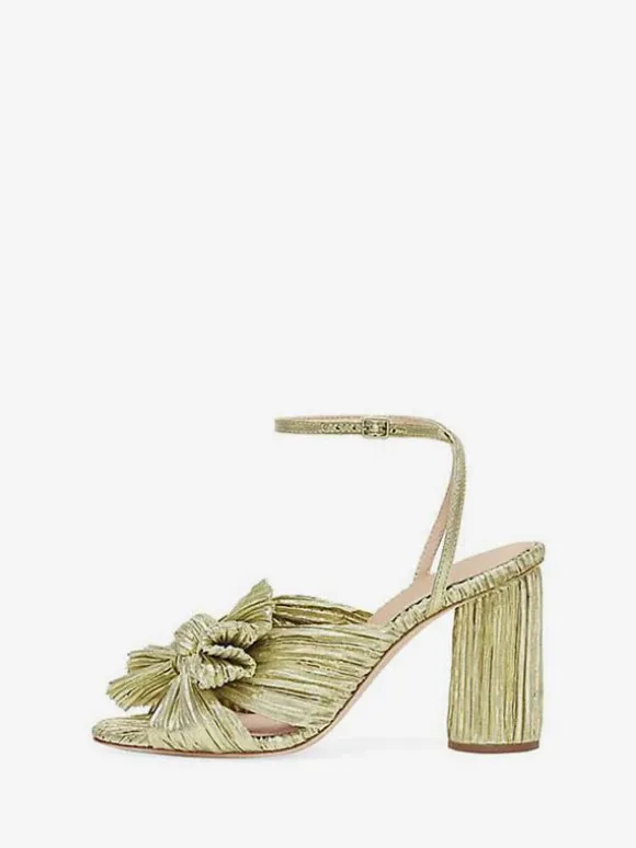 Women's Bow Wedding Sandals Block Heel Prom Shoes White Homecoming Shoes