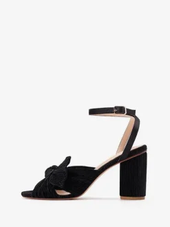 Women's Bow Wedding Sandals Block Heel Prom Shoes White Homecoming Shoes