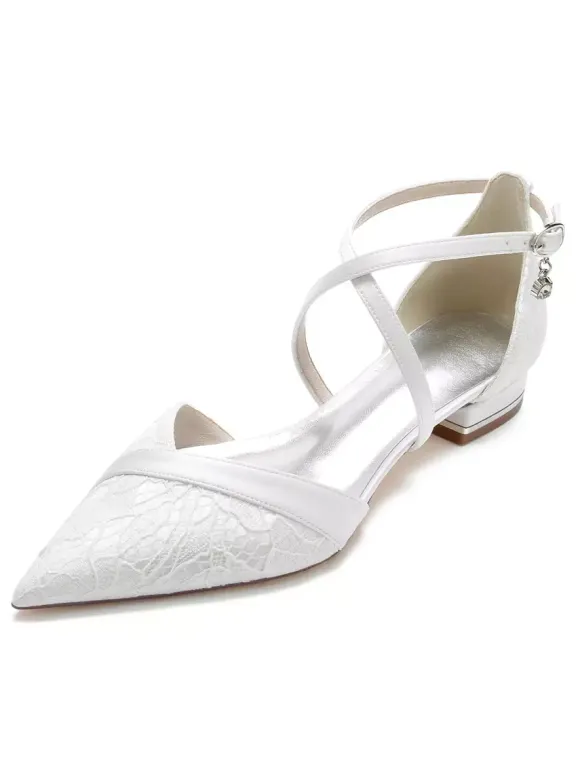 Women's Bridal Lace Flats Wedding Shoes