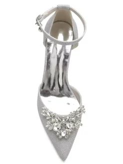 Women's Bridal Shoes Rhinestones Ankle Strap Stiletto Heel Bridal Pumps