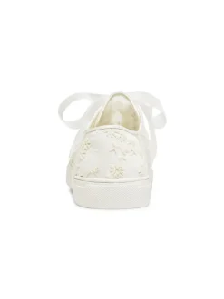 Women's Bridal Sneaker Shoes Silk And Satin Round Toe Flat Shoes