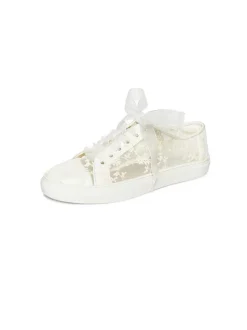 Women's Bridal Sneaker Shoes Silk And Satin Round Toe Flat Shoes