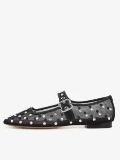 Women's Buckle Round Toe Polyester Ballet Flats In