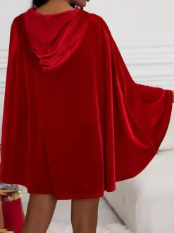 Women's Christmas Red Cloak Cape Holidays Costumes