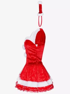 Women's Christmas Set Red Dress Gloves Hat Christmas Holidays Costumes
