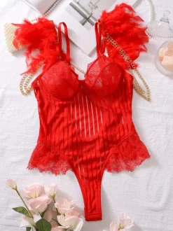 Women's Clothing Lingerie Teddies Chains Black Sexy Teddies For Women