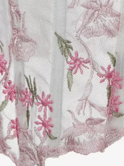 Womens Corsets White Spaghetti Strap Lace-up Flowers Printed Indoor Chic Tank Top