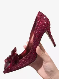 Women's Crystal Rhinestones Bridal Pumps Evening Heels