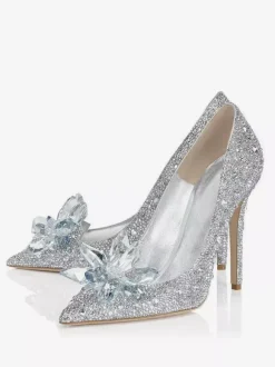 Women's Crystal Rhinestones Bridal Pumps Evening Heels