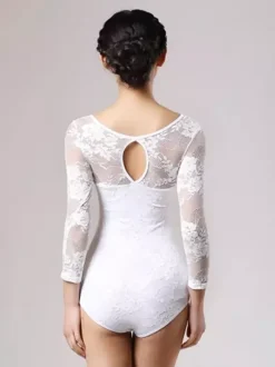 Womens Dance Dress Mesh Lace Bodysuit For Ballroom Dance Competition Dresses