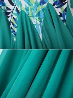 Womens Dance Dress Printed Arge Swing Skirts National Standard Dance Costume Long Sleeve Modern Waltz Tango Dress For Competition