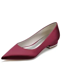 Women's Flat Bridal Pumps in Satin