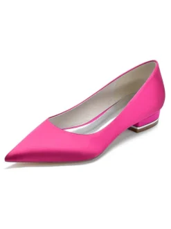 Women's Flat Bridal Pumps in Satin