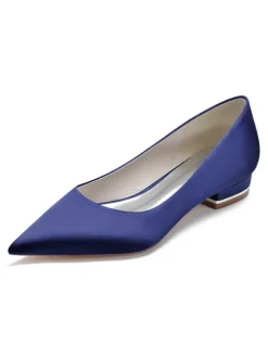 Women's Flat Bridal Pumps in Satin