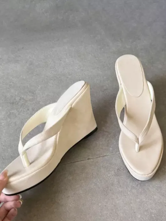 Women's Flip Flop Sandals Thong Wedge Heel Beach Sandals
