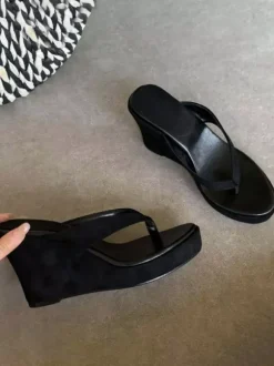 Women's Flip Flop Sandals Thong Wedge Heel Beach Sandals