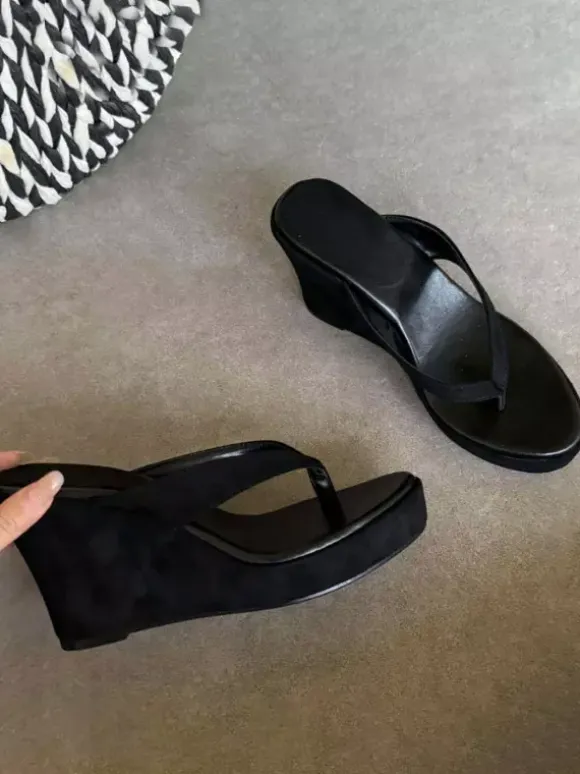 Women's Flip Flop Sandals Thong Wedge Heel Beach Sandals