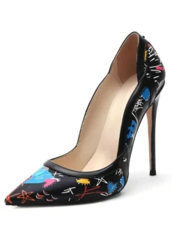 Women's Floral High Heels Pointed Toe Stiletto Heel Pumps