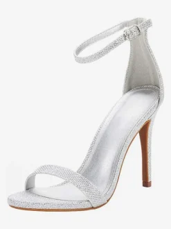 Women's Glitter Ankle Strap Heels Prom Sandals