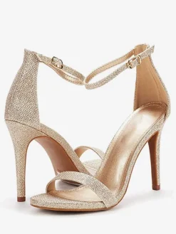 Women's Glitter Ankle Strap Heels Prom Sandals