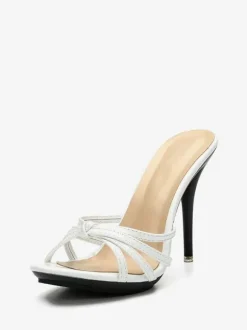 Womens Heel mules Slip On Stiletto Heel Sandals