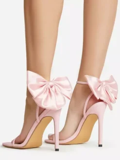 Women's Heel Sandals Open Toe Stiletto Heel Sandals Satin