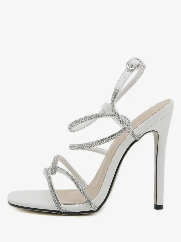 Women's Heel Sandals Peep Toe Stiletto Heel Sandals PU Leather