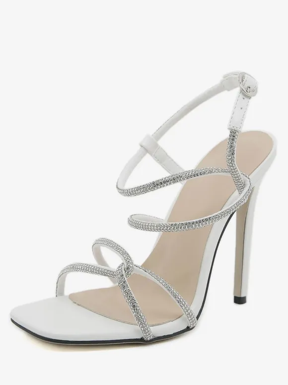 Women's Heel Sandals Peep Toe Stiletto Heel Sandals PU Leather